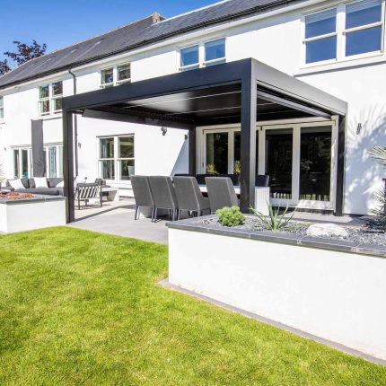 Oxshott Garden Designer Surrey stunning family garden with contemporary design, careful planting design was key to create the hidden feel to the pool designer.
