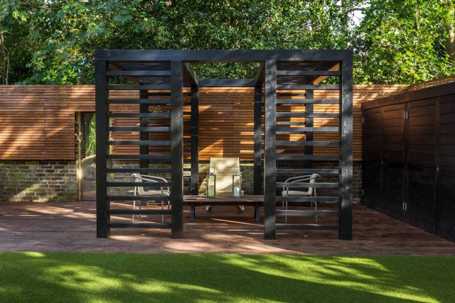 Family garden design in Wandsworth, designed by Philip Wells, Design Box Architecture and constructed by The Garden Builders.