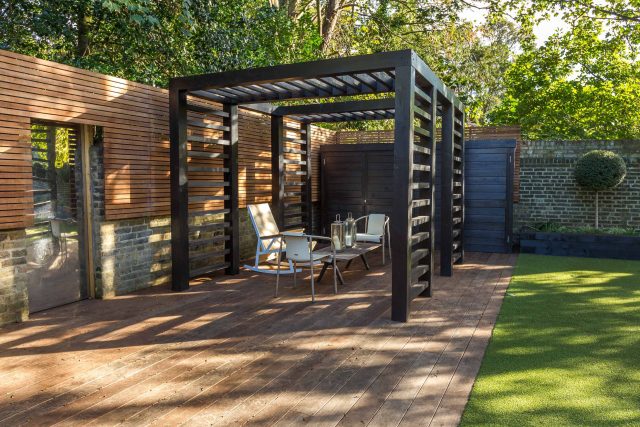 Family garden design in Wandsworth, designed by Philip Wells, Design Box Architecture and constructed by The Garden Builders.