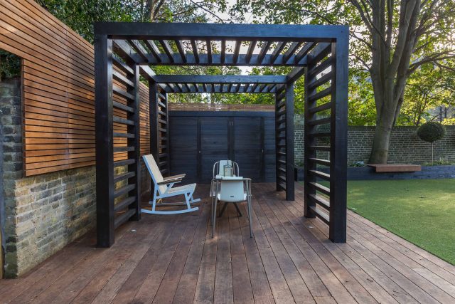 Family garden design in Wandsworth, designed by Philip Wells, Design Box Architecture and constructed by The Garden Builders.