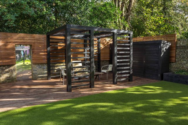 Family garden design in Wandsworth, designed by Philip Wells, Design Box Architecture and constructed by The Garden Builders.