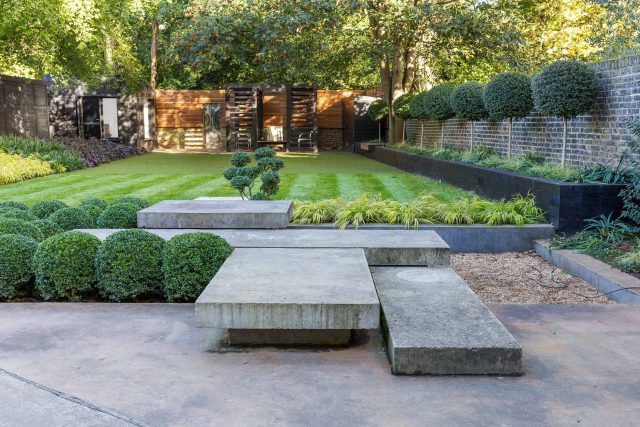 Family garden design in Wandsworth, designed by Philip Wells, Design Box Architecture and constructed by The Garden Builders.
