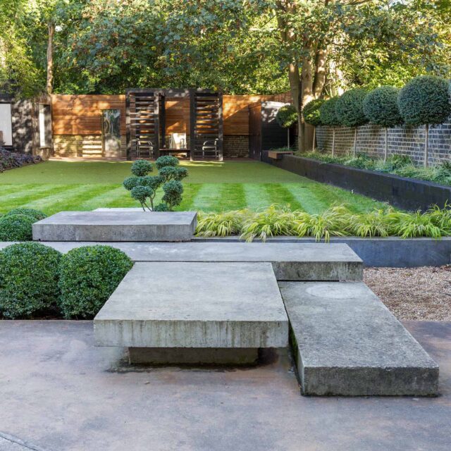 Family garden design in Wandsworth, designed by Philip Wells, Design Box Architecture and constructed by The Garden Builders.