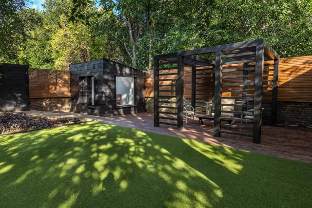 Family garden design in Wandsworth, designed by Philip Wells, Design Box Architecture and constructed by The Garden Builders.