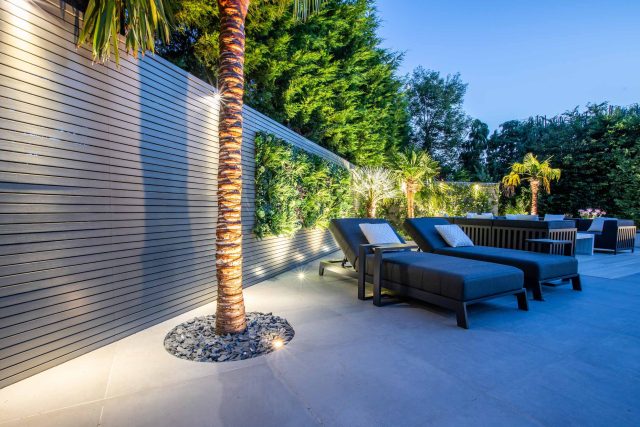 Oxshott Garden Designer Surrey stunning family garden with contemporary design, careful planting design was key to create the hidden feel to the pool designer.