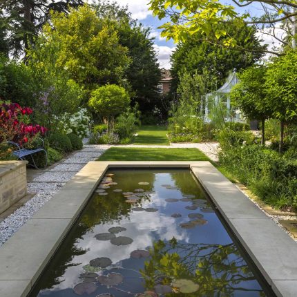 Surbiton Garden Landscape Design Elegant Formal Garden shabby chic theme, Staggered symmetry balanced equilibrium and a contemporary twist to traditional design.