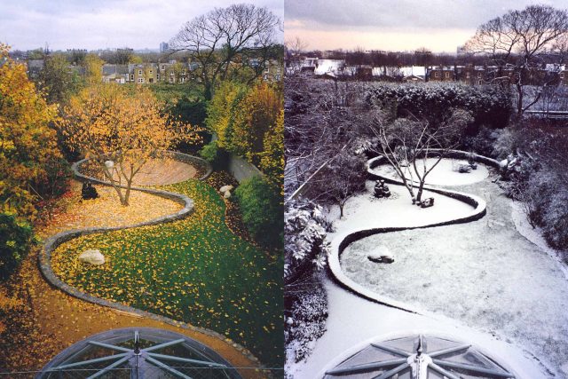 Garden Design Putney designed by Roberto Silva commissioned to construct this truly dynamic and iconic garden in Putney London, one of the best designed garden.