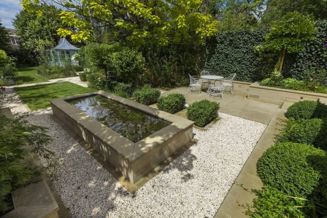 Surbiton Garden Landscape Design Elegant Formal Garden shabby chic theme, Staggered symmetry balanced equilibrium and a contemporary twist to traditional design.