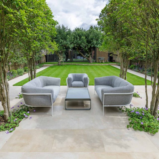 Beautiful contemporary family garden in Kew designed by Maitanne Hunt, constructed by The Garden Builders, creates a spacious, relaxing environment for entertain.