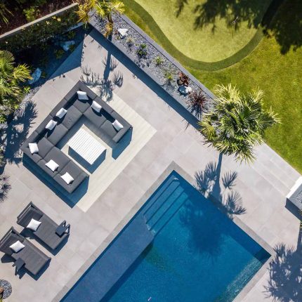 Oxshott Garden Designer Surrey stunning family garden with contemporary design, careful planting design was key to create the hidden feel to the pool designer.