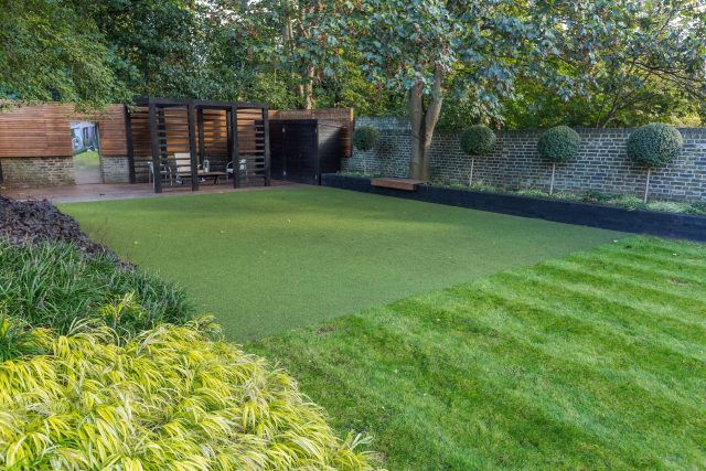 Family garden design in Wandsworth, designed by Philip Wells, Design Box Architecture and constructed by The Garden Builders.