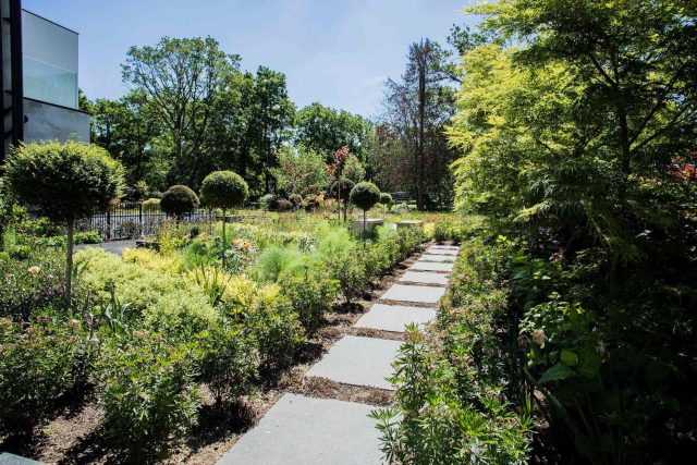 Contemporary garden Kingston Surrey, designed to exuding modern glamour with entertaining and activity space, geometric striking lines, architectural space.