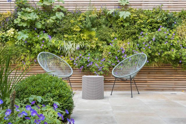 Hardscaping design structure and contrast elements to the organic forms, and likewise provides continuity between the indoor and outdoor areas of the property.