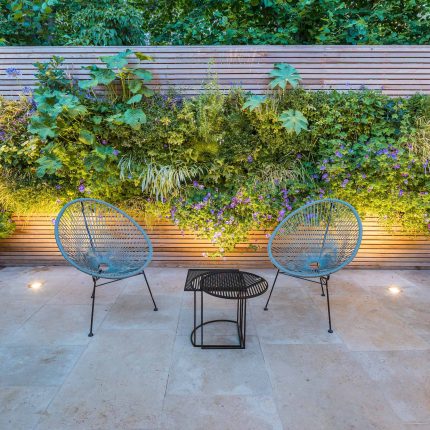 Hardscaping design structure and contrast elements to the organic forms, and likewise provides continuity between the indoor and outdoor areas of the property.