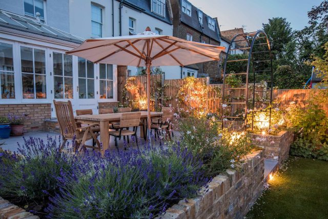 Garden Design Merton South West London Garden Designer Landscape Contractor, complimentary small city garden planting scheme also consisted of roses easigrass.