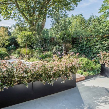 Garden Designer Guildford Surrey Garden Design Landscape Contractor builders, raised decked pathway leads from the gleaming terrace to the hot tub area where an.