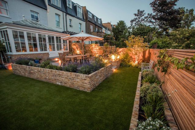 Garden Design Merton South West London Garden Designer Landscape Contractor, complimentary small city garden planting scheme also consisted of roses easigrass.