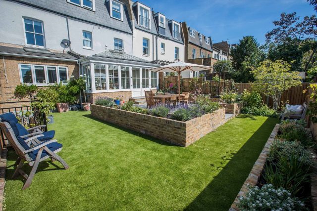 Garden Design Merton South West London Garden Designer Landscape Contractor, complimentary small city garden planting scheme also consisted of roses easigrass.