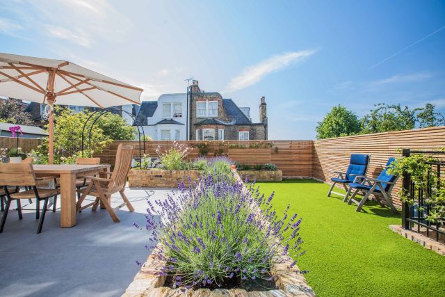Garden Design Merton South West London Garden Designer Landscape Contractor, complimentary small city garden planting scheme also consisted of roses easigrass.