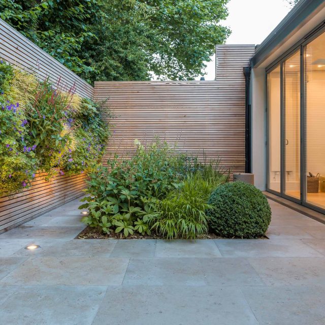 Hardscaping design structure and contrast elements to the organic forms, and likewise provides continuity between the indoor and outdoor areas of the property.