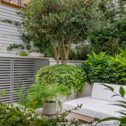 A brilliant design & build for this Small Garden in the heart of Clapham which encompasses a contemporary feel wash of vibrant colours landscaping company.