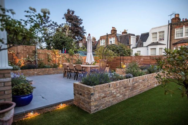 Garden Design Merton South West London Garden Designer Landscape Contractor, complimentary small city garden planting scheme also consisted of roses easigrass.