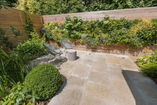 Hardscaping design structure and contrast elements to the organic forms, and likewise provides continuity between the indoor and outdoor areas of the property.
