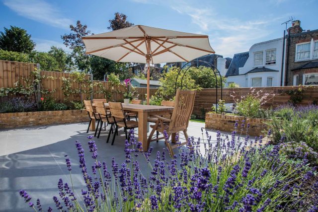 Garden Design Merton South West London Garden Designer Landscape Contractor, complimentary small city garden planting scheme also consisted of roses easigrass.