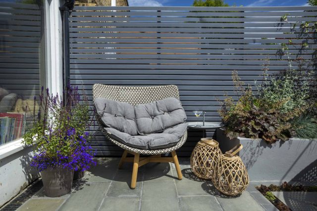 Private Small Garden Design ideas for this small south London courtyard garden evolved from the client's love of the hand made Italian tiles outdoor room ideas.
