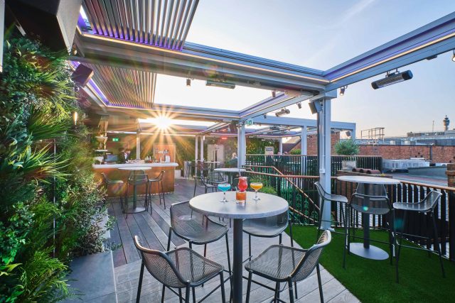 Commercial Landscaping Roof Terrace The Hippodrome Casino London, design and build of the Landscape elements of this 3000 Sq Ft, multi-levelled terrace, bar and.