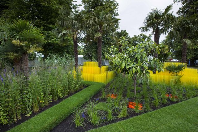 World Vision garden inspired by beauty of Cambodia, designed by John Warland, This stylised garden landscaping representation of rice cultivation reflects.