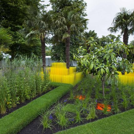 World Vision garden inspired by beauty of Cambodia, designed by John Warland, This stylised garden landscaping representation of rice cultivation reflects.