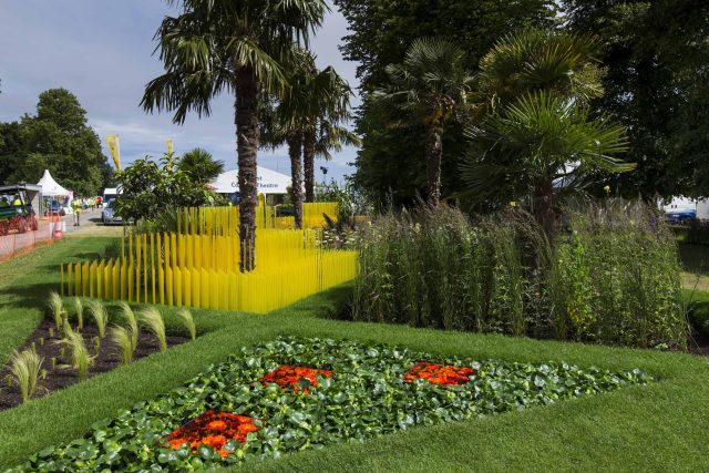 World Vision garden inspired by beauty of Cambodia, designed by John Warland, This stylised garden landscaping representation of rice cultivation reflects.