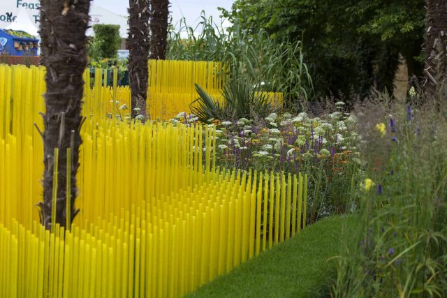 World Vision garden inspired by beauty of Cambodia, designed by John Warland, This stylised garden landscaping representation of rice cultivation reflects.