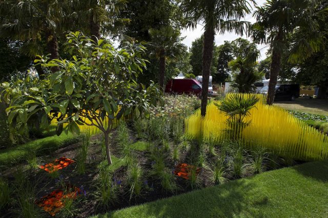 World Vision garden inspired by beauty of Cambodia, designed by John Warland, This stylised garden landscaping representation of rice cultivation reflects.