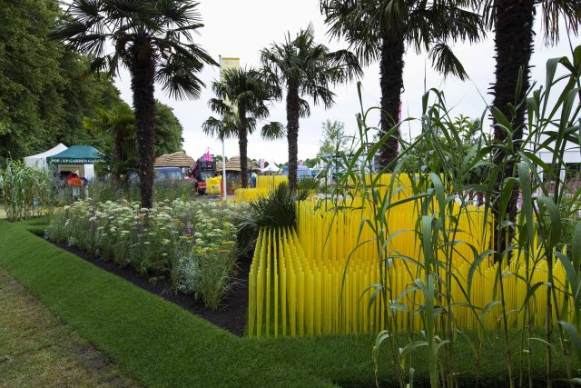 World Vision garden inspired by beauty of Cambodia, designed by John Warland, This stylised garden landscaping representation of rice cultivation reflects.