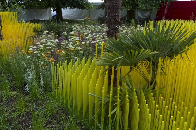 World Vision garden inspired by beauty of Cambodia, designed by John Warland, This stylised garden landscaping representation of rice cultivation reflects.