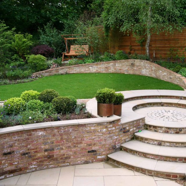Family Garden space Muswell Hill London slate terrace natural structural planting elegant outdoor environment design contractor landscape best designer