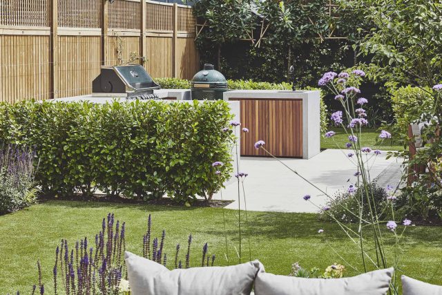 Garden Design Balham South West London Garden Designer Landscape Contractor, complimentary small city garden planting scheme also consisted of roses easigrass.