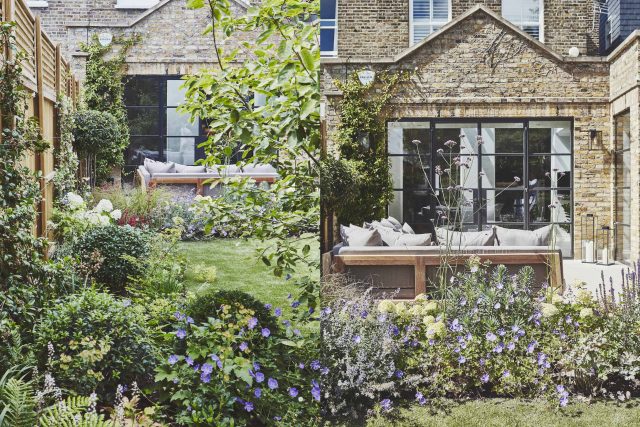 Garden Design Balham South West London Garden Designer Landscape Contractor, complimentary small city garden planting scheme also consisted of roses easigrass.