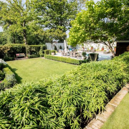 Garden Design Highgate North London Garden Designer Landscape Contractor, complimentary family style garden planting scheme also consisting diagonal brickwork.