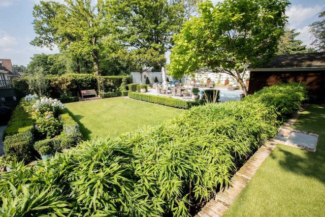 Garden Design Highgate North London Garden Designer Landscape Contractor, complimentary family style garden planting scheme also consisting diagonal brickwork.