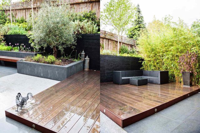 Fantastic contemporary garden located in the heart of Ascot was designed by Garden Builders Design, outside dining specialist landscaping company Berkshire.