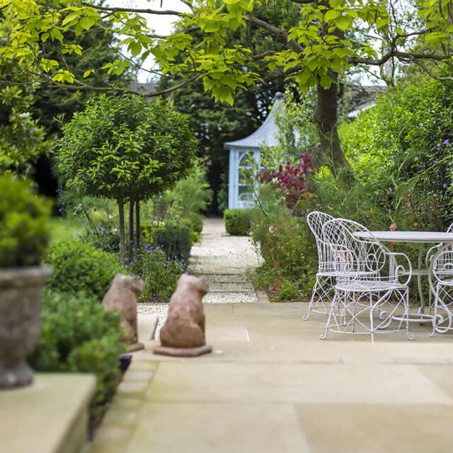 Surbiton Elegant & Formal Garden Design shabby chic theme, Staggered symmetry balanced equilibrium and a contemporary twist to traditional.