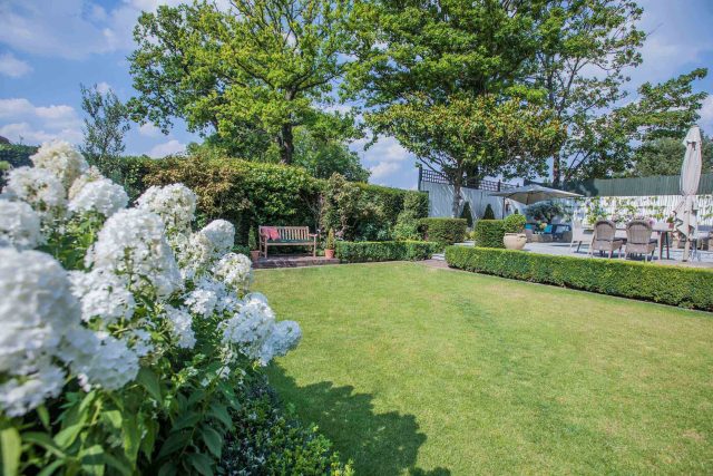 Garden Design Highgate North London Garden Designer Landscape Contractor, complimentary family style garden planting scheme also consisting diagonal brickwork.