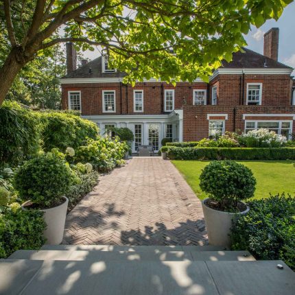 Garden Design Highgate North London Garden Designer Landscape Contractor, complimentary family style garden planting scheme also consisting diagonal brickwork.