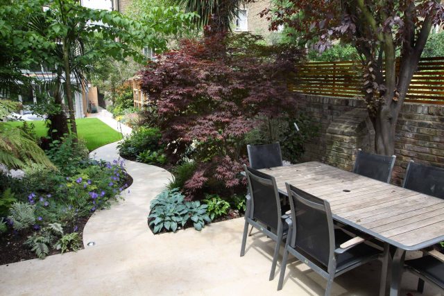 Contemporary Family Garden Design in St Johns Wood Designed and Constructed by The Garden Builders London contracting specialists horticulturalist company.