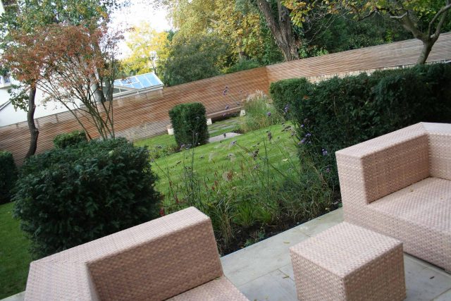 Gorgeous Garden Designs by Christopher Bradley Hole Maida Vale combination of decking and limestone paving, designers specialist contractors and landscapers.