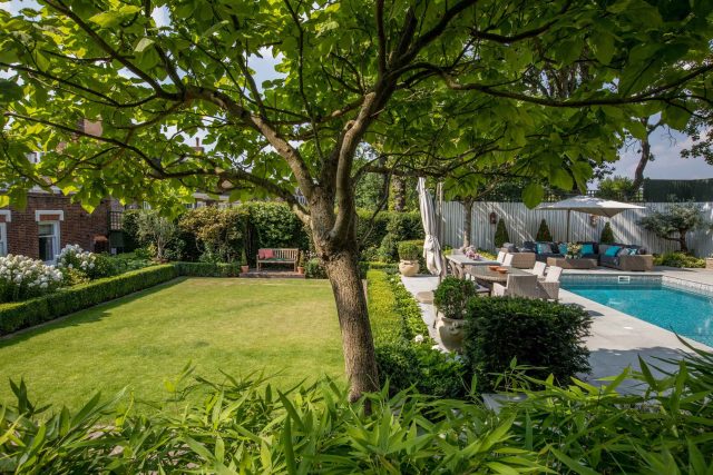 Garden Design Highgate North London Garden Designer Landscape Contractor, complimentary family style garden planting scheme also consisting diagonal brickwork.