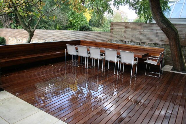 Gorgeous Garden Designs by Christopher Bradley Hole Maida Vale combination of decking and limestone paving, designers specialist contractors and landscapers.